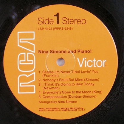 Nina Simone - And Piano! (Vinyl LP, Music on Vinyl 180g,  2011) - EX / EX