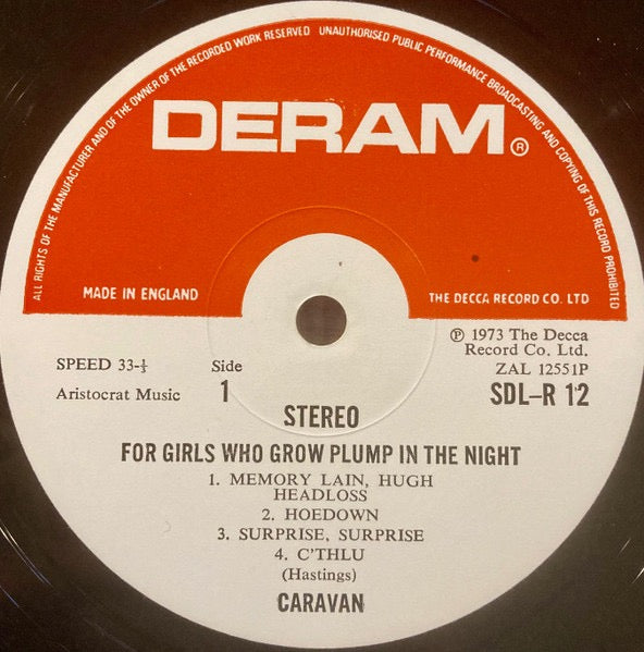 Caravan – For Girls Who Grow Plump in the Night (Vinyl LP, Deram, 1973) – EX / EX