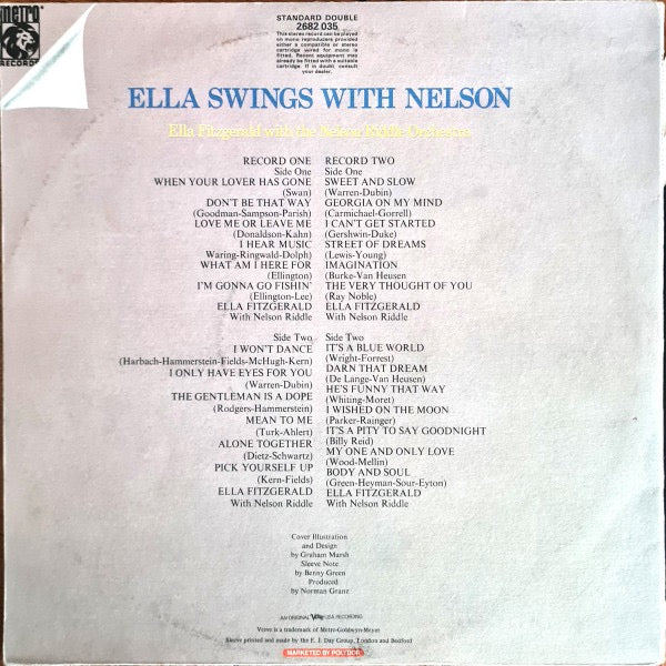 Ella Fitzgerald - Swings with Nelson (2x Vinyl LP, Metro, 1972) - EX / EX