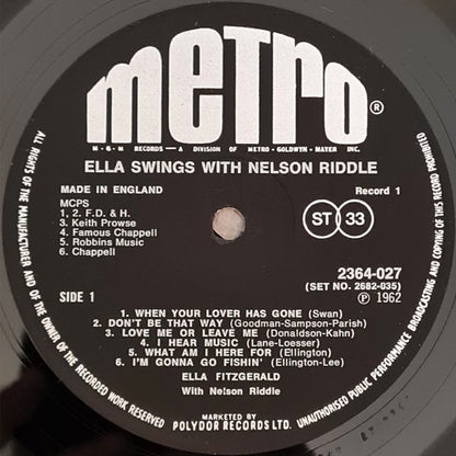Ella Fitzgerald - Swings with Nelson (2x Vinyl LP, Metro, 1972) - EX / EX