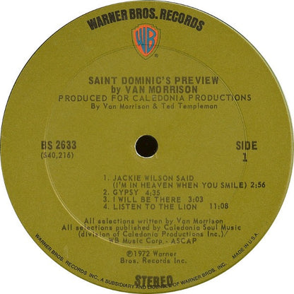 Van Morrison – Saint Dominic’s Preview (Vinyl LP, Warner Bros. Records, 1972) – EX / EX