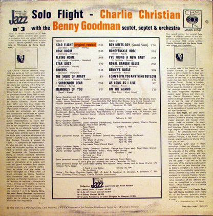 Charlie Christian – Solo Flight: With The Benny Goodman Sextet, Septet and Orchestra Vol. II (Vinyl LP, CBS, 1969, Mono) – VG / EX
