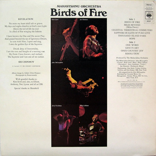 Mahavishnu Orchestra - Birds of Fire (Vinyl LP, CBS, 1973) - EX / EX