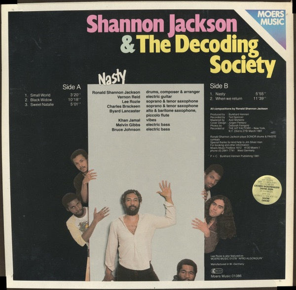 Shannon Jackson & The Decoding Society – Nasty (Vinyl LP, Moers Music, 1981) –