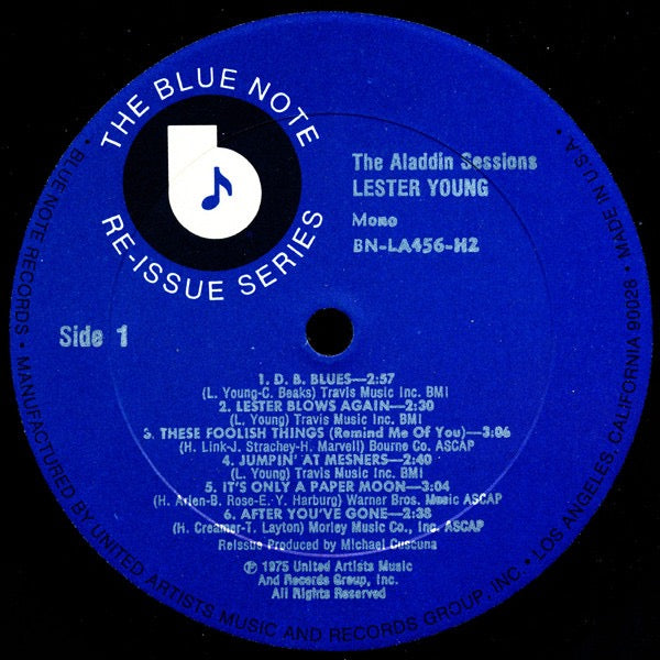 Lester Young – The Aladdin Sessions (Vinyl 2xLP, Blue Note, 1975) – EX / EX