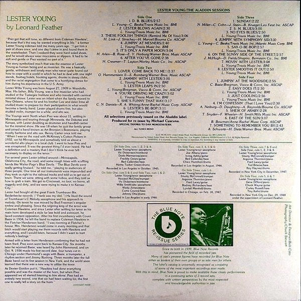 Lester Young – The Aladdin Sessions (Vinyl 2xLP, Blue Note, 1975) – EX / EX