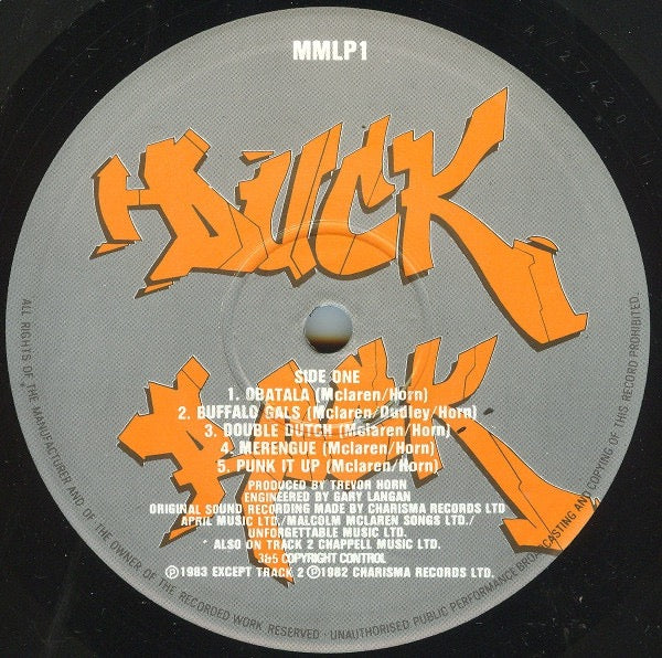 Malcolm McLaren – Duck Rock (Vinyl LP, Charisma Records, 1983) – EX / EX