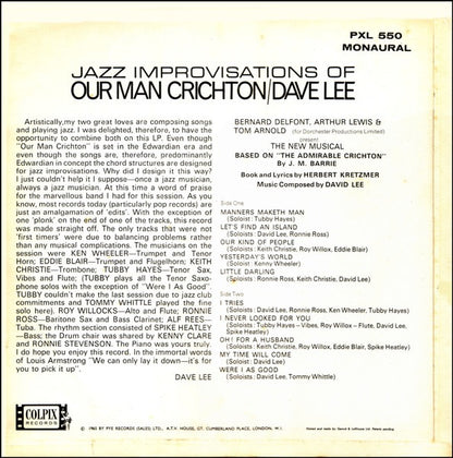 Dave Lee – Jazz Improvisations of Our Man Crichton (Vinyl LP, Colpix Records, UK, 1964) – VG / EX