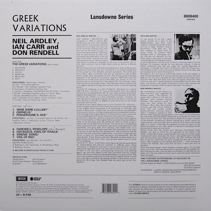 Neil Ardley / Ian Carr / Don Rendell – Greek Variations & Other Aegean Exercises (Vinyl LP, Decca, 2026 Reissue) – Mint / Sealed