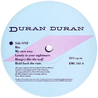 Duran Duran – Rio (Vinyl LP, Tritec Music Ltd., 1982) – EX / EX