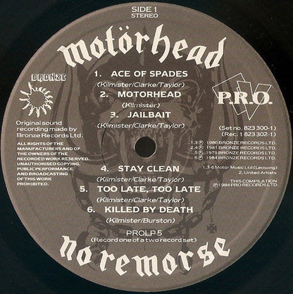 Motorhead No Remorse 2-LP Special 1st Leather Edition EX/EX