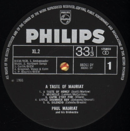 Paul Mauriat Orchestra - A Taste of Mauriat (Vinyl LP, Phillips 1967) - Ex / Ex