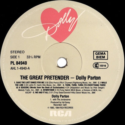 Dolly Parton – The Great Pretender (Vinyl LP, RCA, 1984) – EX / EX