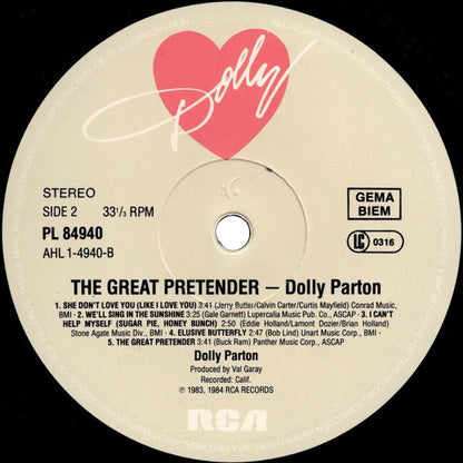 Dolly Parton – The Great Pretender (Vinyl LP, RCA, 1984) – EX / EX