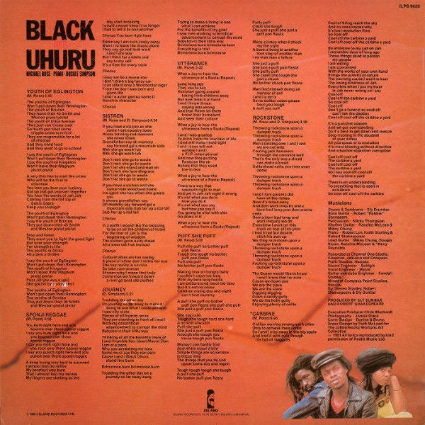 Black Uhuru – Red (Vinyl LP, Island Records, 1981) – EX / EX