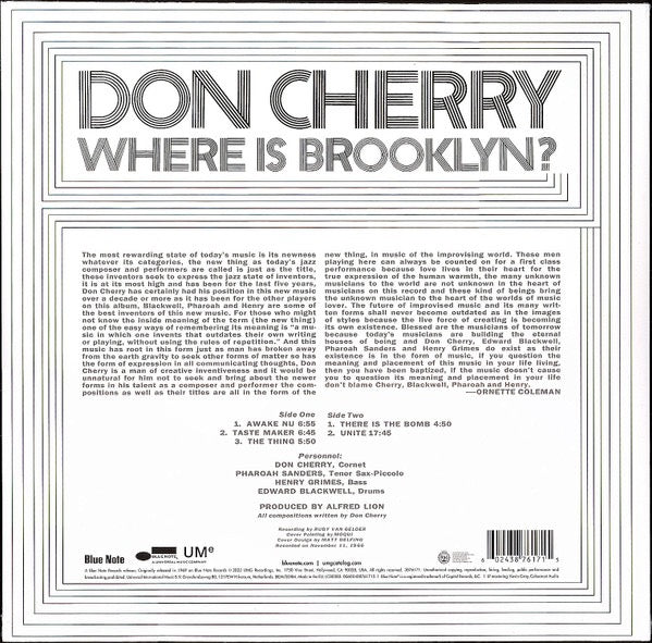 Don Cherry – Where Is Brooklyn? (Vinyl LP, Blue Note Classic Vinyl Series) – Mint / Sealed