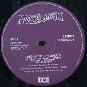 Marillion – Misplaced Childhood (Vinyl LP, EMI Records, 1985) – EX / EX