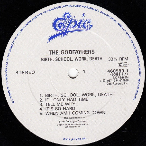 The Godfathers - Birth, School, Work, Death (Vinyl LP, Epic) - VG+ / EX