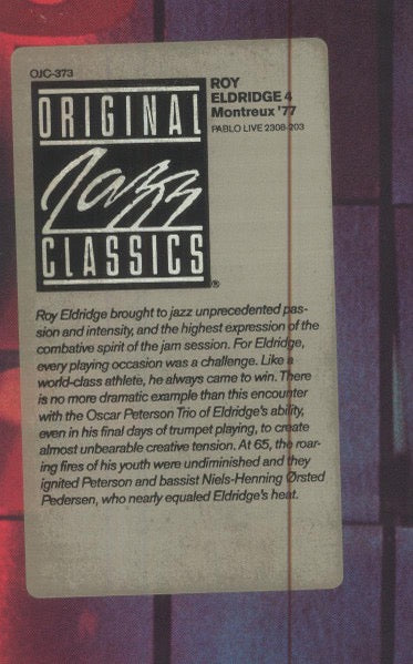 Roy Eldridge 4 – Montreux ’77 (Vinyl LP, Original Jazz Classics, 1989 US Reissue) – EX / EX
