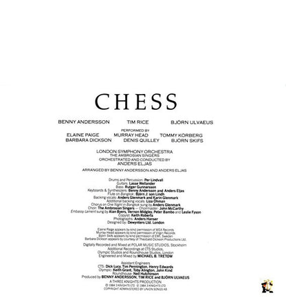 Benny Andersson, Björn Ulvaeus and Tim Rice - Chess  (Vinyl 2 LPs, RCA 1984) - Ex / Ex