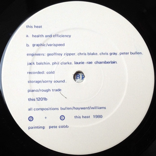 This Heat – Health and Efficiency (12" Vinyl EP, Piano Records, 1980 UK) – EX / EX
