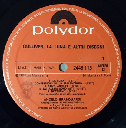 Angelo Branduardi – Gulliver, La Luna E Altri Disegni (Vinyl LP,1980, Polydor) – EX / EX