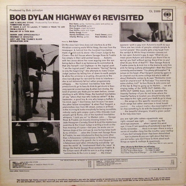 Bob Dylan – Highway 61 Revisited (Stereo Vinyl LP, CBS, Reissue) – NM / NM