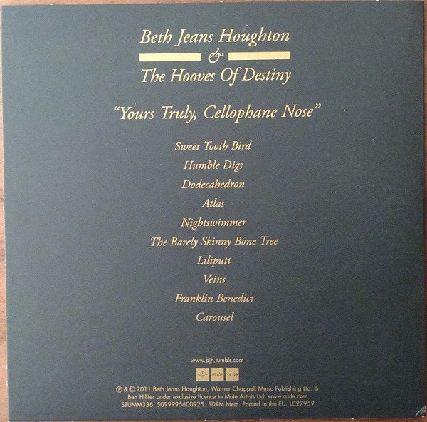 Beth Jeans Houghton & The Hooves of Destiny – Yours Truly, Cellophane Nose (Vinyl LP, Mute, 2012) – EX / EX