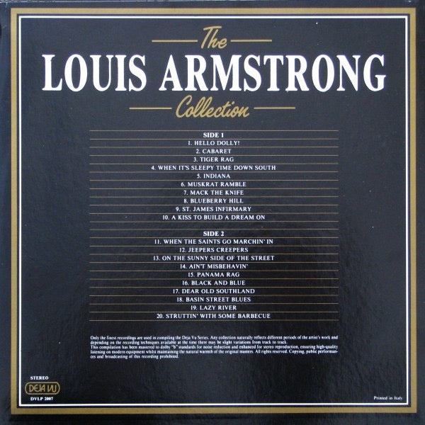 Louis Armstrong – The Louis Armstrong Collection: 20 Golden Hits (Vinyl LP, Déjà Vu, 1984) – EX / EX