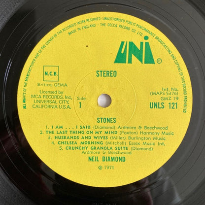 Neil Diamond - Stones (Vinyl LP, Uni 1971) - Ex / Ex
