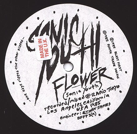 Sonic Youth – Flower / Halloween (12" Vinyl Single, Blast First / Rough Trade, 1986) – EX / EX