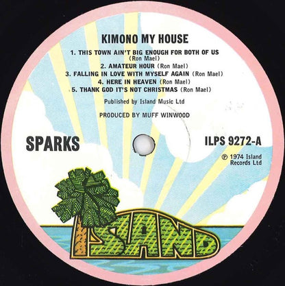 Sparks - Kimono My House (Vinyl LP, Island Pink Rim, 1974) - EX / EX