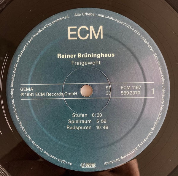 Rainer Brunninghaus - Friegeweht (Vinyl LP, ECM Luminessence) - Near Mint