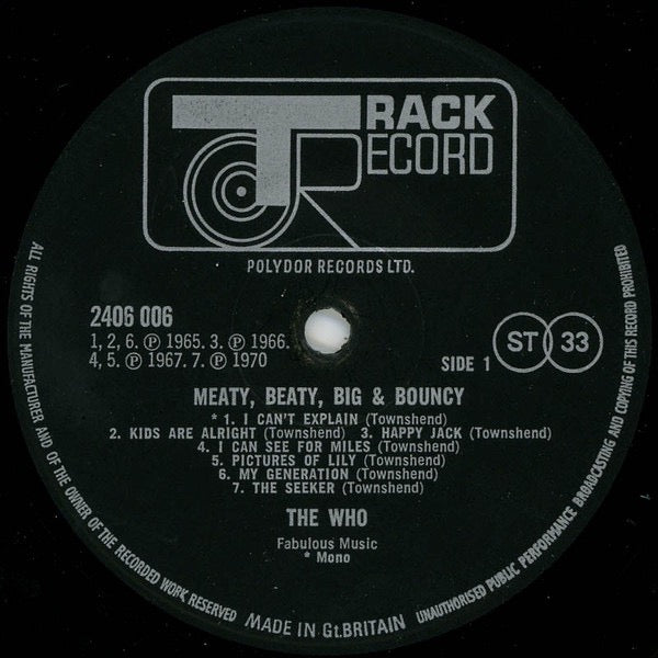 The Who – Meaty Beaty Big and Bouncy (Vinyl LP, Track Records) – EX / EX