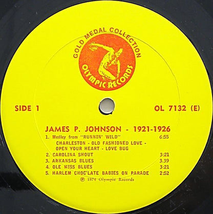 James P. Johnson – 1921–26 (Vinyl LP, Olympic Records, 1974) – EX / EX