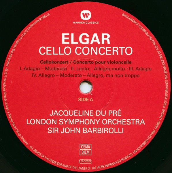Elgar – Jacqueline Du Pré, Sir John Barbirolli, London Symphony Orchestra / Janet Baker – Cello Concerto / Sea Pictures (Vinyl LP, Warner Classics) – Mint / Sealed