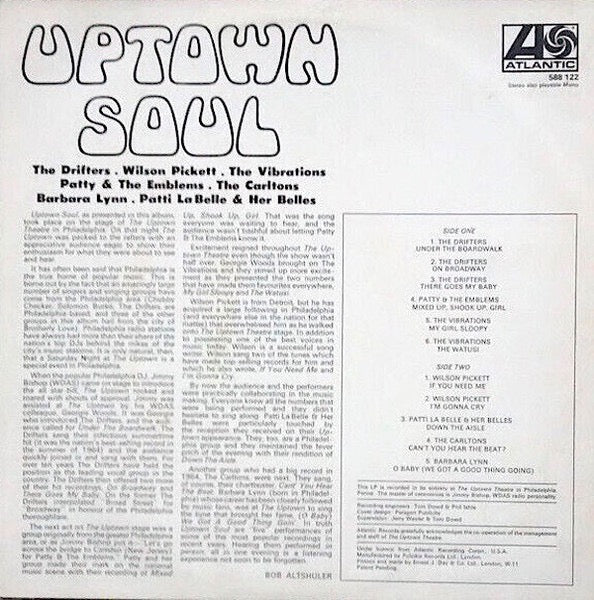 Various- Uptown Soul (Vinyl LP, Atlantic 1968) - EX /EX