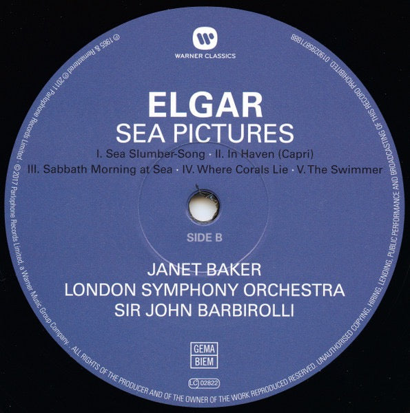 Elgar – Jacqueline Du Pré, Sir John Barbirolli, London Symphony Orchestra / Janet Baker – Cello Concerto / Sea Pictures (Vinyl LP, Warner Classics) – Mint / Sealed