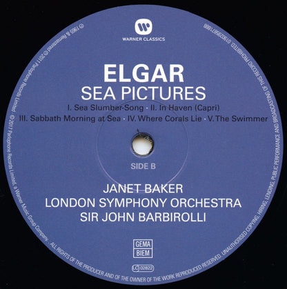 Elgar – Jacqueline Du Pré, Sir John Barbirolli, London Symphony Orchestra / Janet Baker – Cello Concerto / Sea Pictures (Vinyl LP, Warner Classics) – Mint / Sealed