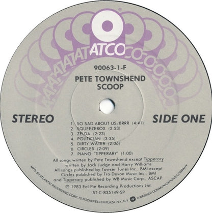 Pete Townshend – Scoop (2× Vinyl LP, ATCO Records, 1983) – EX / EX