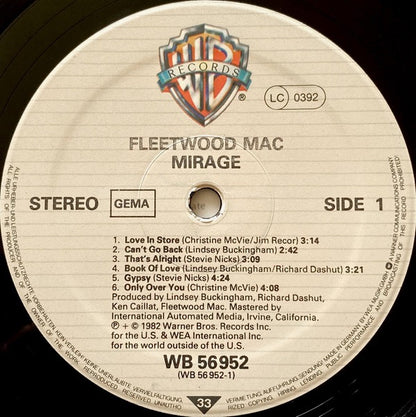 Fleetwood Mac – Mirage (Vinyl LP, Warner Bros. Records, 1982) – EX / EX