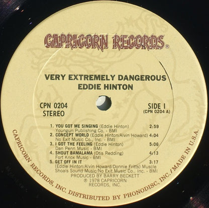 Eddie Hinton – Very Extremely Dangerous (Vinyl LP, Capricorn Records, 1978) – EX / EX