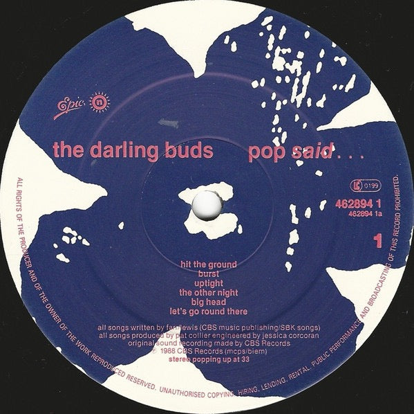 The Darling Buds - Pop (Vinyl LP, Epic, 1988) EX / EX