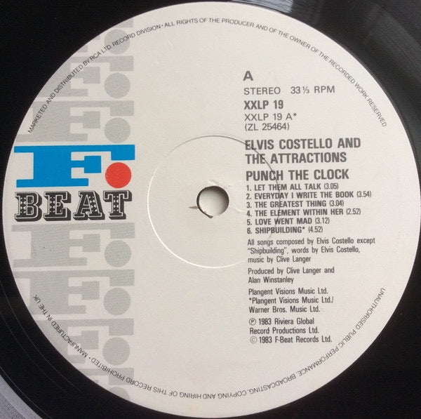 Elvis Costello and the Attractions – Punch the Clock (Vinyl LP, F-Beat Records, 1983) – EX / EX