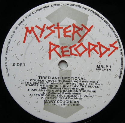 Mary Coughlan – Tired and Emotional (Vinyl LP, Mystery Records, 1987) – Near Mint