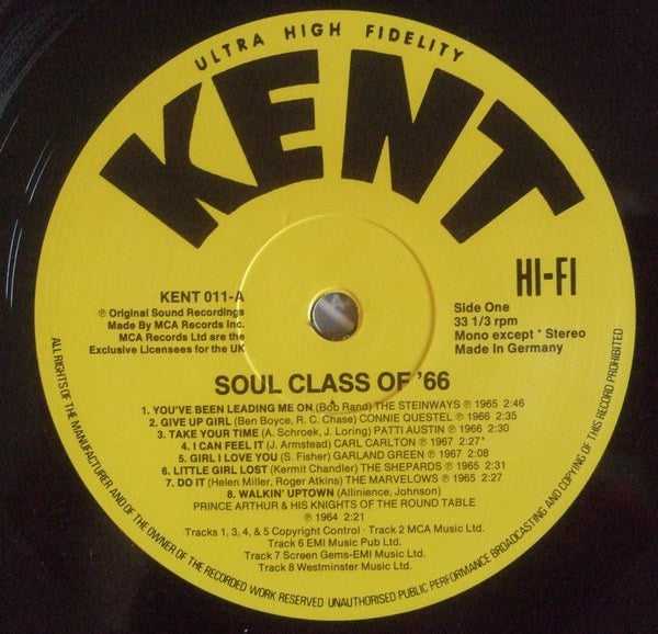 Various Artists – Soul Class 66 (Vinyl LP, Kent Records, 1983) – EX / EX