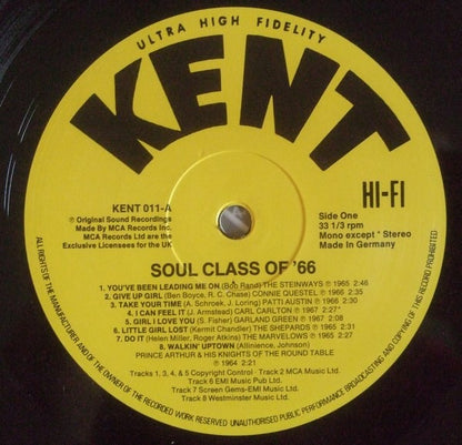 Various Artists – Soul Class 66 (Vinyl LP, Kent Records, 1983) – EX / EX