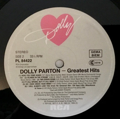 Dolly Parton – Greatest Hits (Vinyl LP, RCA Records, 1983) – EX / EX