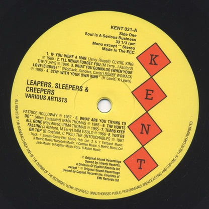 Various Artists – Leapers, Sleepers and Creepers (Vinyl LP, Kent Records, 1984) – EX / EX