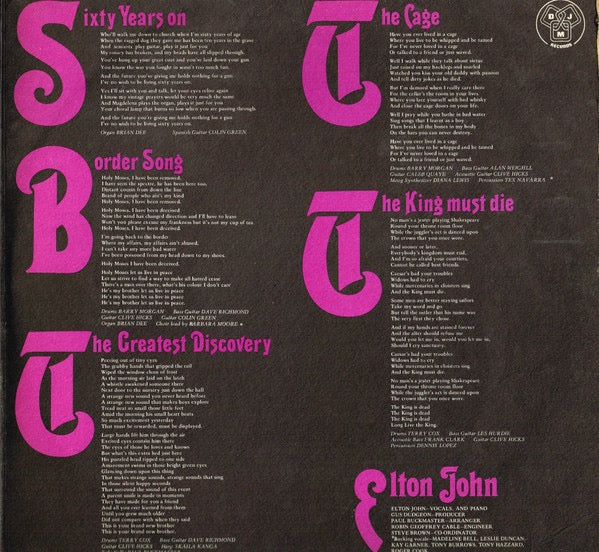 Elton John – Elton John (Vinyl LP, DJM Records, 1970) – EX / EX